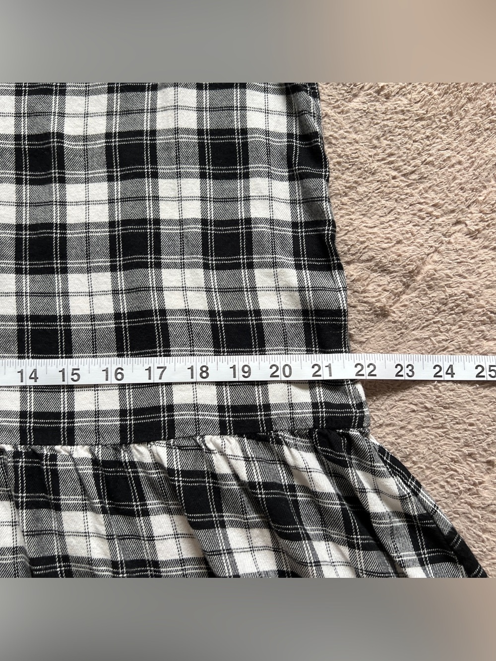 GAP Plaid Flannel Drop Waist Shirt Dress Cottage Preppy Minimalist Indie Sz L - Picture 5 of 8